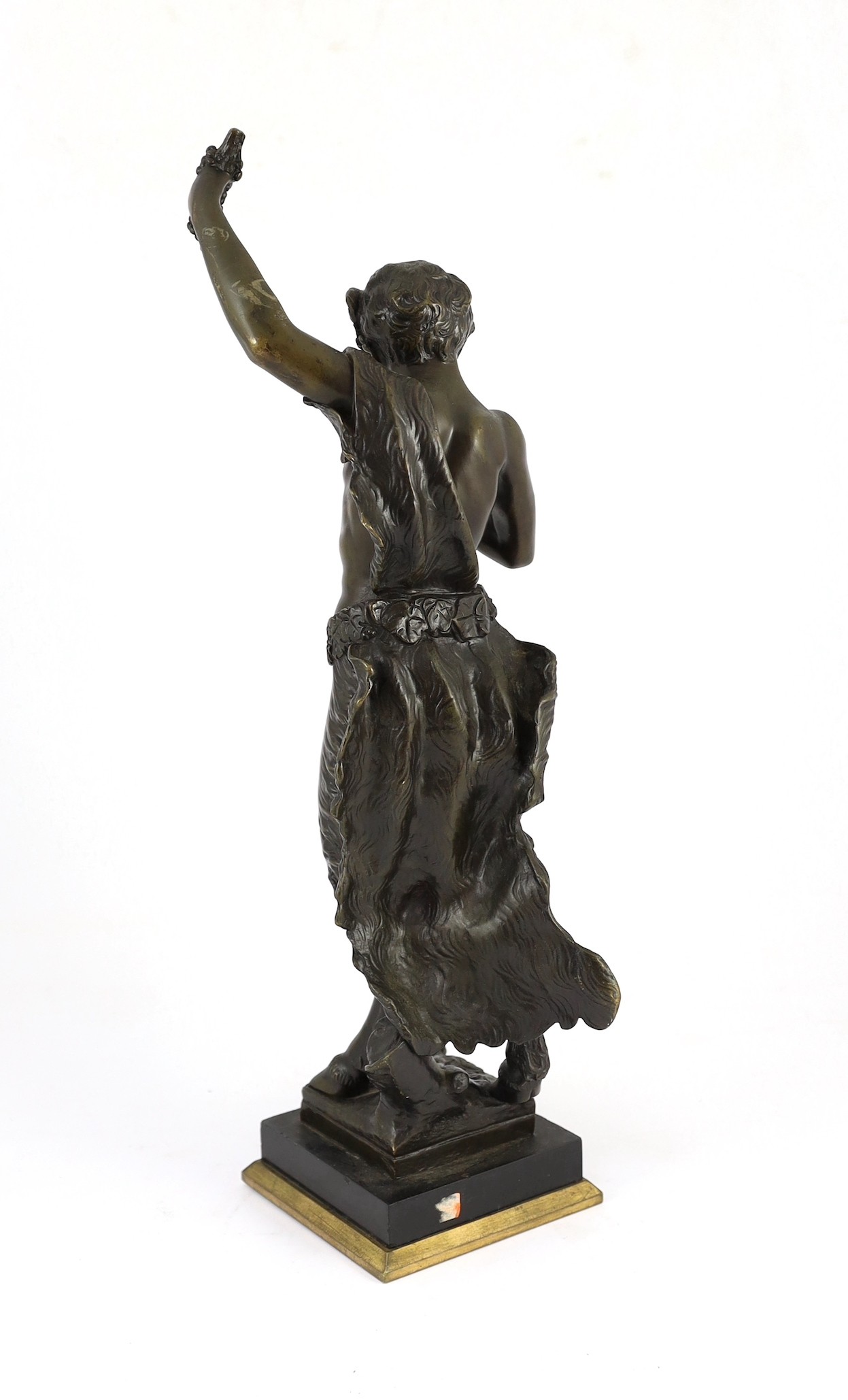 After Clodion. A bronze figure of a Bacchic satyr, height 50cm